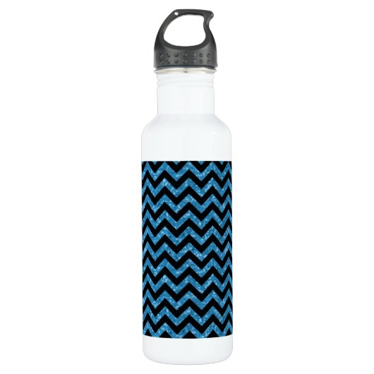 Zickzack Glitzer-Look Trinkflasche (Vorderseite)
