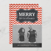 Zickzack Glitzer Weihnachtskarten im Chalkboard Feiertagskarte (Vorne/Hinten)