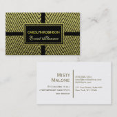 Zickzack Gold und Schwarzes Visitenkarte (Vorne/Hinten)