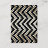 Zickzack GoldParty-Geschenk-Karten-Schwarz-Glitzer Rabattkarte (Rückseite)