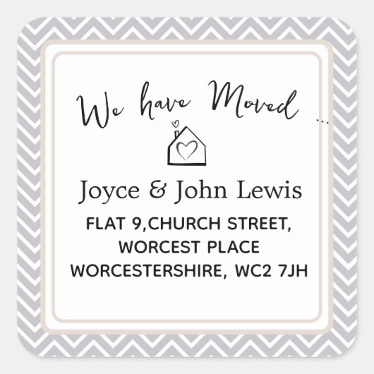 Zickzack graue Änderung der Adressenaufkleber Quadratischer Aufkleber (Vorderseite)