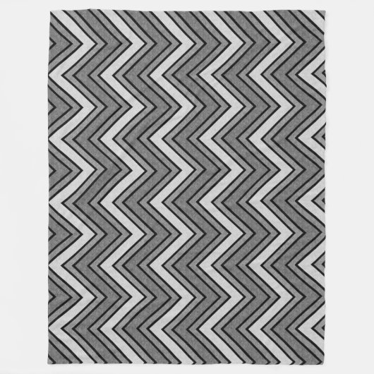 Zickzack graue und schwarze Skizze Fleecedecke (Vorderseite)