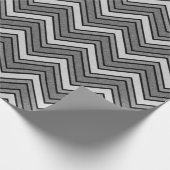 Zickzack graue und schwarze Skizze Geschenkpapier (Ecke)