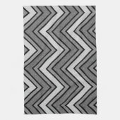 Zickzack graue und schwarze Skizze Geschirrtuch (Vertikal)