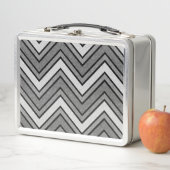 Zickzack graue und schwarze Skizze Metall Brotdose (Beispiel)
