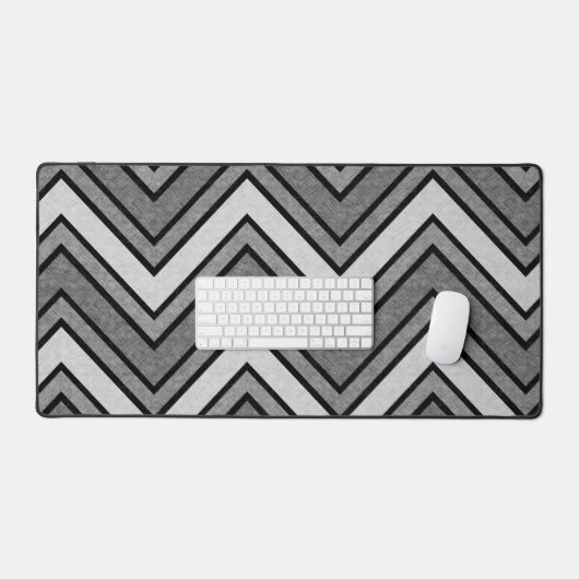 Zickzack graue und schwarze Skizze Schreibtischunterlage (Tastatur & Maus)