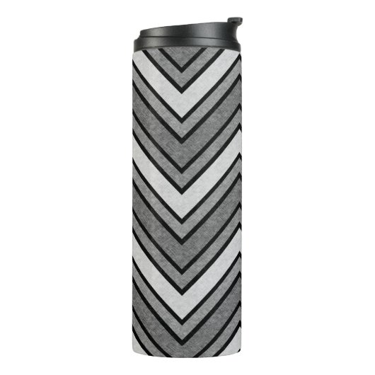 Zickzack graue und schwarze Skizze Thermosbecher (Nach links gedreht)