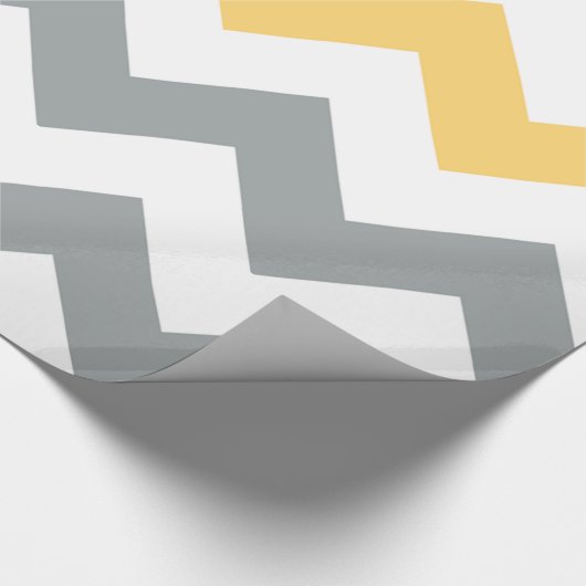Zickzack graues und gelbes Schleifpapier Geschenkpapier (Ecke)