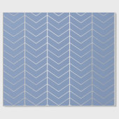 Zickzack Gray Blue Silver Minimalism Geometrie Geschenkpapier (Flach)