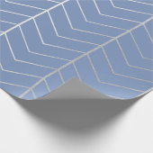 Zickzack Gray Blue Silver Minimalism Geometrie Geschenkpapier (Ecke)