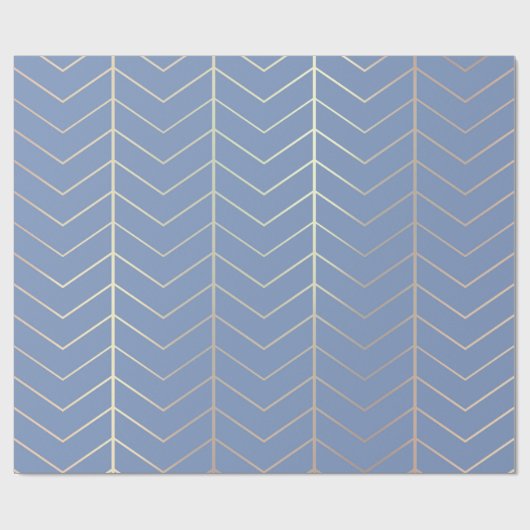 Zickzack Gray Blue Silver Minimalismus Geometrie R Geschenkpapier (Flach)