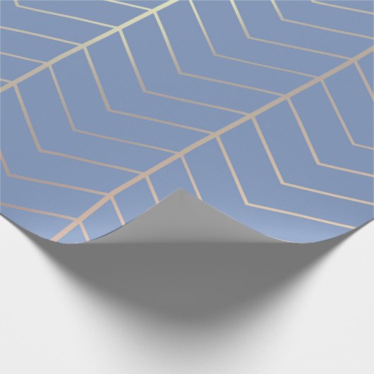 Zickzack Gray Blue Silver Minimalismus Geometrie R Geschenkpapier (Ecke)
