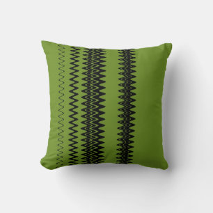 Zickzack Green Zigzag Stripes Art Design Kissen