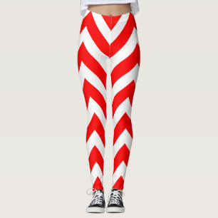 Zickzack Groß- und Rot-Größe Leggings