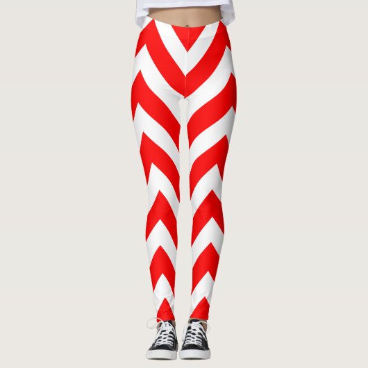 Zickzack Groß- und Rot-Größe Leggings (Vorderseite)