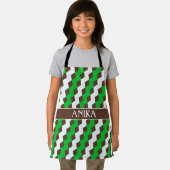 Zickzack Grünbraun-Minimalmuster Schürze (Insitu)