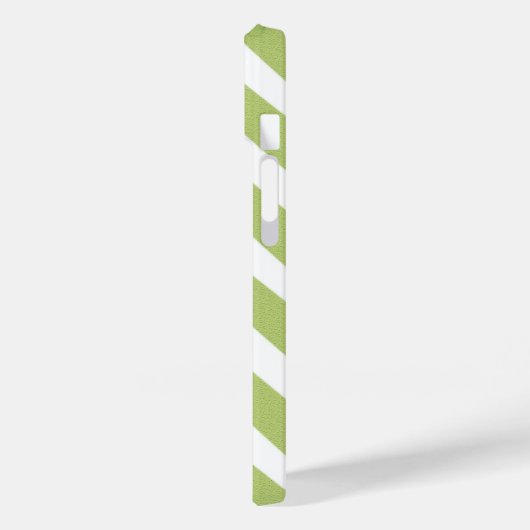 Zickzack-grünes Weiß-Muster Case-Mate iPhone Hülle (Rückseite / Links)