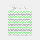 Zickzack, grünes, weißes, graues Textblanket Fleecedecke (Vorderseite)