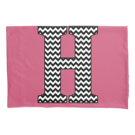 Zickzack H-Monogramm-Pillowcase Kissenbezug (Vorderseite)