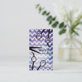 Zickzack Haar-Stylist Grunge scissors die modernen Terminkarte (Stehend Vorderseite)