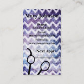 Zickzack Haar-Stylist Grunge scissors die modernen Terminkarte (Rückseite)