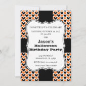 Zickzack Halloween Party in Schwarz und Orange Einladung (Vorderseite)