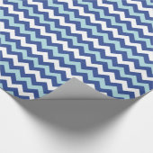 Zickzack, hellblau-weißes Musterpapier Geschenkpapier (Ecke)
