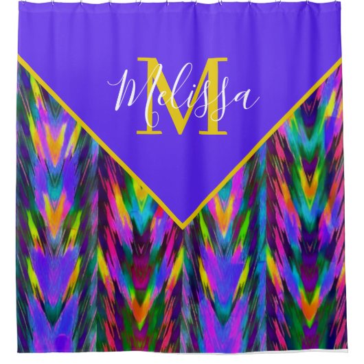 Zickzack, heller Stamm Duschvorhang (Vorderseite)