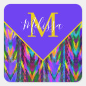 Zickzack, heller Stamm Quadratischer Aufkleber (Vorderseite)