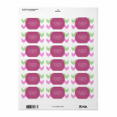 Zickzack hellrosa, grüne Monogramm-Schaltkreise Adressaufkleber (Vorne)