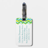 Zickzack Heringsknochendruck Aquarell Gepäckanhänger (Rückseite vertikal)