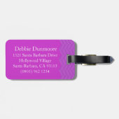 Zickzack Heringsknochendruck lila Gepäckanhänger (Rückseite horizontal)