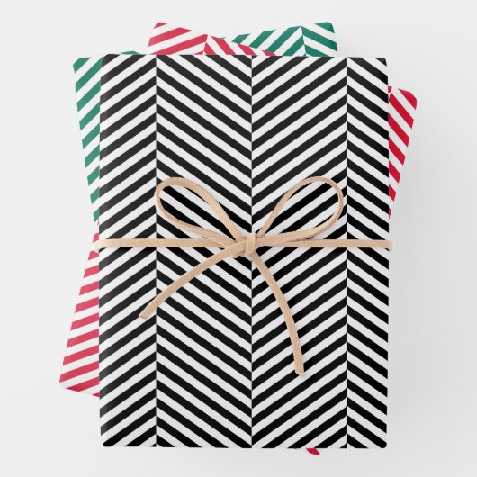 Zickzack Herringbone-Farben 3 Geschenkpapier Set (Beispiel)