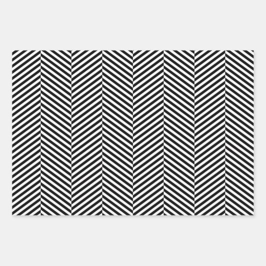 Zickzack Herringbone-Farben 3 Geschenkpapier Set (Vorderseite)