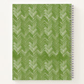 Zickzack Herringbone-Muster Forest Green Monogram Notizblock (Rückseite)