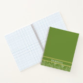 Zickzack Herringbone-Muster Forest Green Monogram Notizblock (Innenseite)