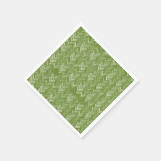 Zickzack Herringbone-Muster-Grün Serviette (Ecke)