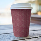 Zickzack, Herringbone-Muster, luxuriös rot Pappbecher