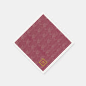 Zickzack Herringbone Muster Luxuriöse Red Initial Serviette (Ecke)