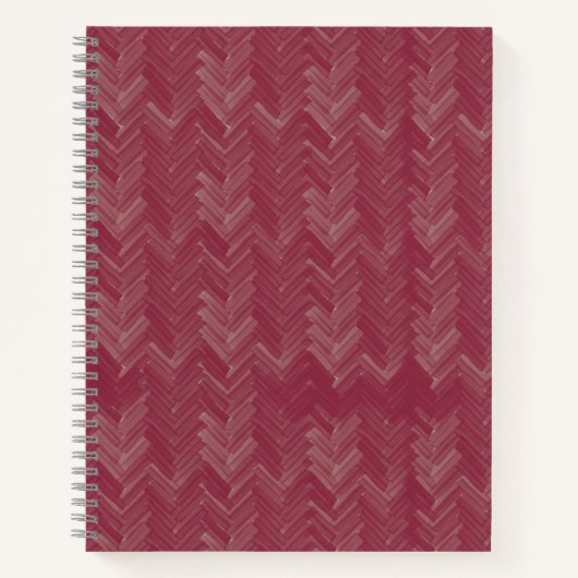 Zickzack Herringbone-Muster Luxus Red Notizblock (Vorderseite)