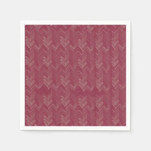 Zickzack Herringbone-Muster Luxus Red Serviette (Vorderseite)