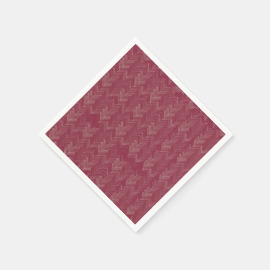 Zickzack Herringbone-Muster Luxus Red Serviette (Ecke)