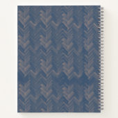 Zickzack Herringbone Muster Retro Blau Notizblock (Rückseite)