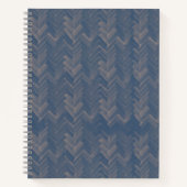 Zickzack Herringbone Muster Retro Blau Notizblock (Vorderseite)