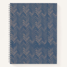 Zickzack Herringbone Muster Retro Blau Notizblock