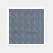 Zickzack Herringbone Muster Retro Blau Serviette (Vorderseite)