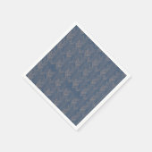 Zickzack Herringbone Muster Retro Blau Serviette (Ecke)