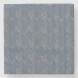 Zickzack Herringbone Muster Retro Blau Steinuntersetzer