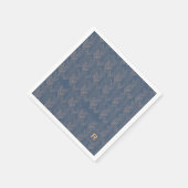 Zickzack Herringbone Muster Retro Blue Initial Serviette (Ecke)