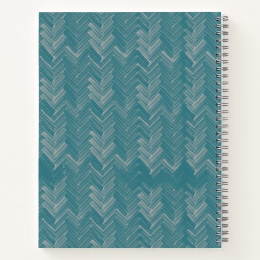 Zickzack Herringbone-Muster Türkis Notizblock (Rückseite)